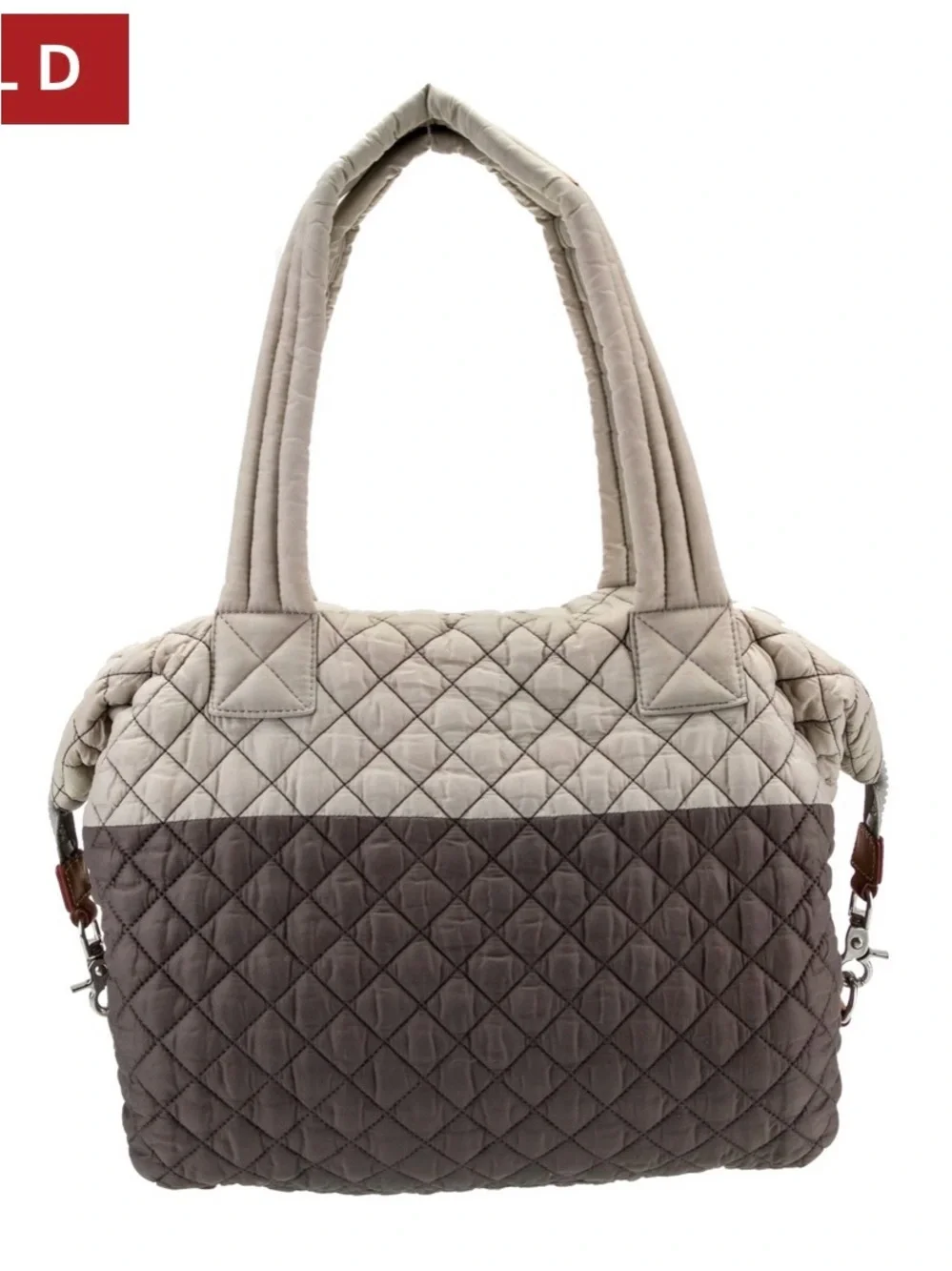 MZ Wallace Two-Tone Quilted Women’s Shoulder Bag - Gray & Light Gray